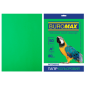 Бумага цветная Buromax, А4, 80г/м2, INTENSIV, зеленый, 50 листов (BM.2721350-04)