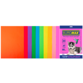 Набор цветной бумаги Buromax, А4, 80г/м2, NEON+INTENSIV, 10 цветов, 20 листов (BM.2721820-99)