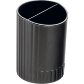 Стакан пластиковый для ручек Buromax, круглый на два отделения, черный (BM.6350-01)