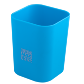 Стакан пластиковый Buromax RUBBER TOUCH для письменных принадлежностей, голубой (BM.6352-14)
