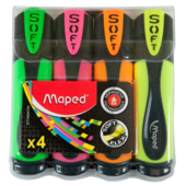 Комплект из 4-х текст-маркеров Maped Fluo Peps Ultra Soft, (MP.746047)