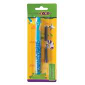 Ручка перьевая Zibi ZB.2242, + 2 капсулы, пластик, голубой корпус, блистер