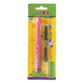 Ручка перьевая Zibi ZB.2243, + 2 капсулы, пластик, розовый корпус, блистер
