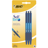 Ручка Bic Soft Feel Clic Grip синяя 3шт в блистере (bc837396)