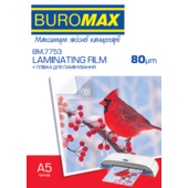 Пленка для ламинирования глянцевая Buromax 154х216 мм (А5), 80 мкн, 100 шт (BM.7753)