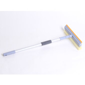Швабра для мытья окон с губкой 25 см и резиновым водосгоном с алюминиевой телескопической ручкой 60-98 см (EF-2515)